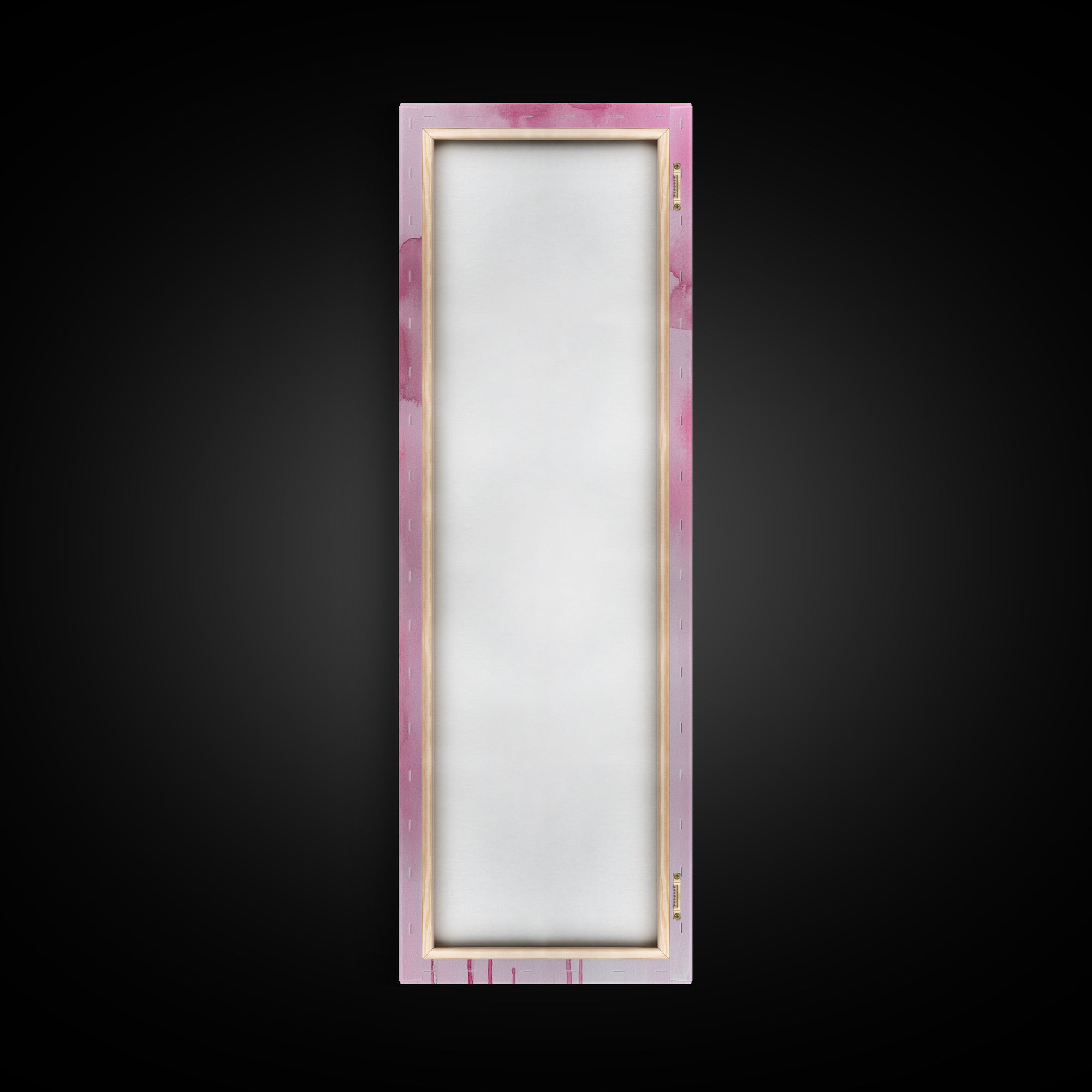 Glossy Pink Lipstick Trio Framed Canvas Print in Minimalist Vertical Wall Art for Fashion and Makeup Room Décor