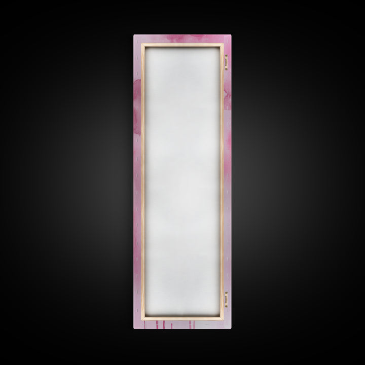 Glossy Pink Lipstick Trio Framed Canvas Print in Minimalist Vertical Wall Art for Fashion and Makeup Room Décor