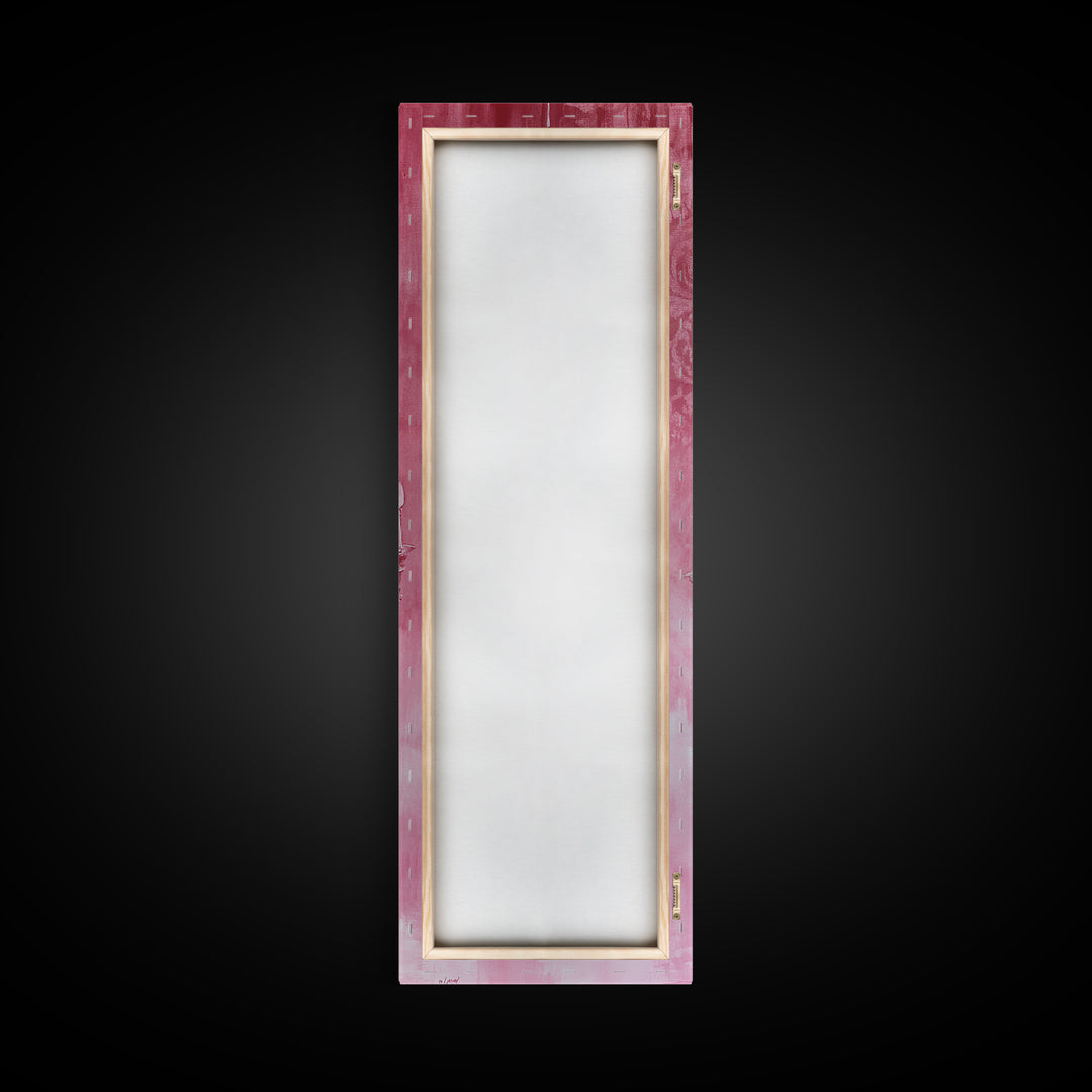 Crystal Chandelier Framed Canvas Print in Pink Abstract Art Perfect Above Sofa or Guest Room Art with Rustic and Glam Style