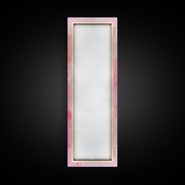 Light Pink Lipsticks Framed Canvas Print, Modern Whimsical Art, Abstract Vertical Art for Makeup Room or Girly Dorm Wall Decor