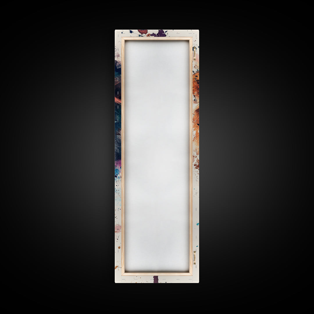 Canvas Print Lion Wall Art African Art Whimsical Style Long Narrow Wall Art Guest Room Decor Safari Animal Painting Christmas Gift