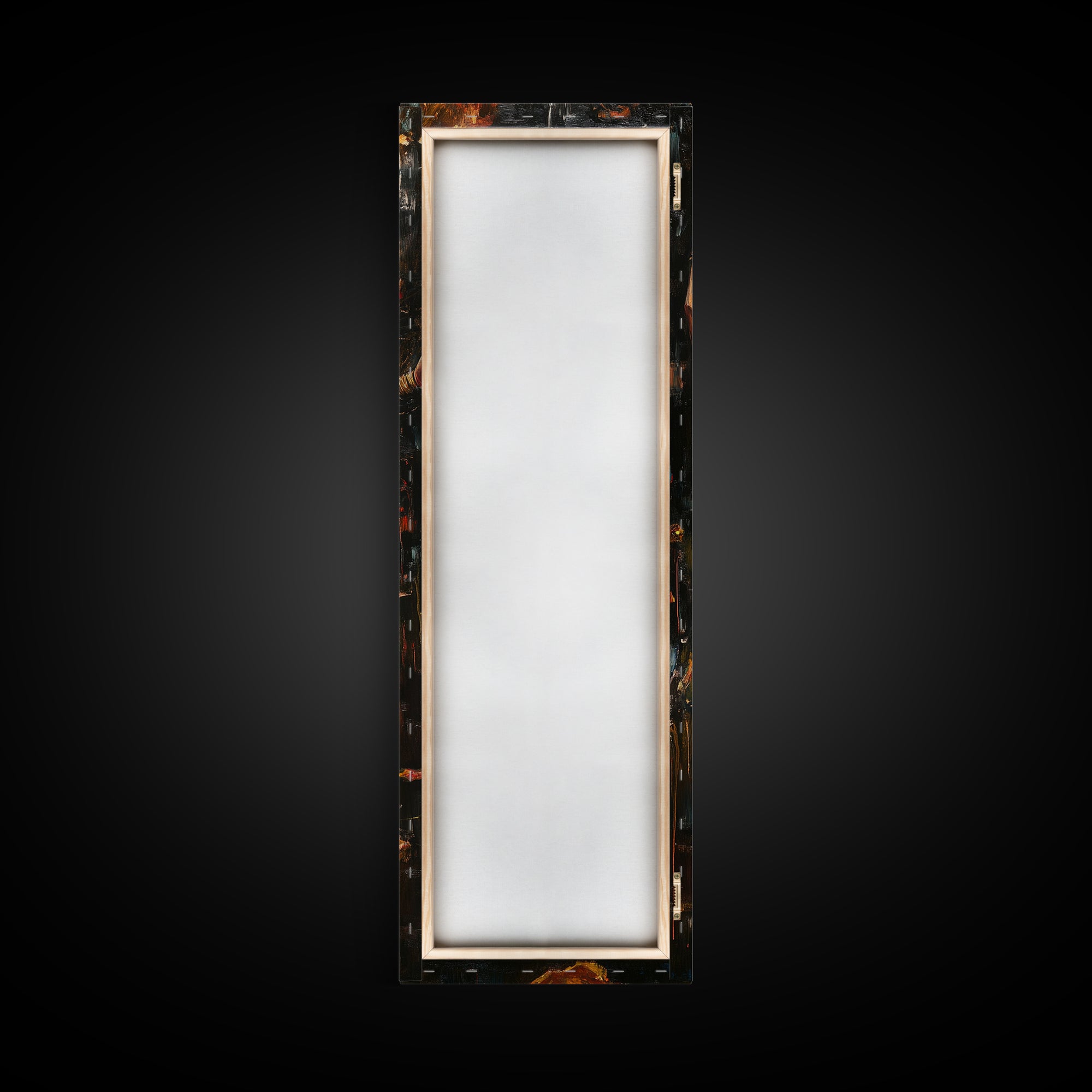 Dancing Woman Framed Canvas Print, Fiery Dark Romance Painting, Original Vertical Art for Bold Bedroom or Statement Living Room Decor