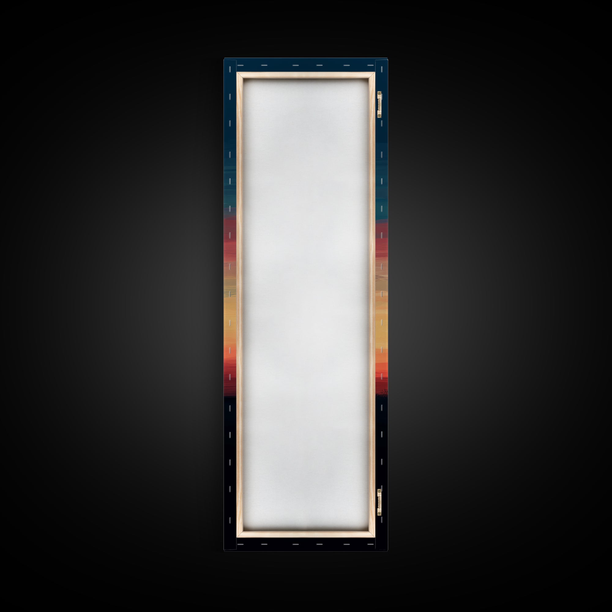 Canvas Print Moody Sunset Windmill Wall Art, Vertical Rustic Decor, Tall Narrow Farmhouse Artwork, Gift Idea for Living Room