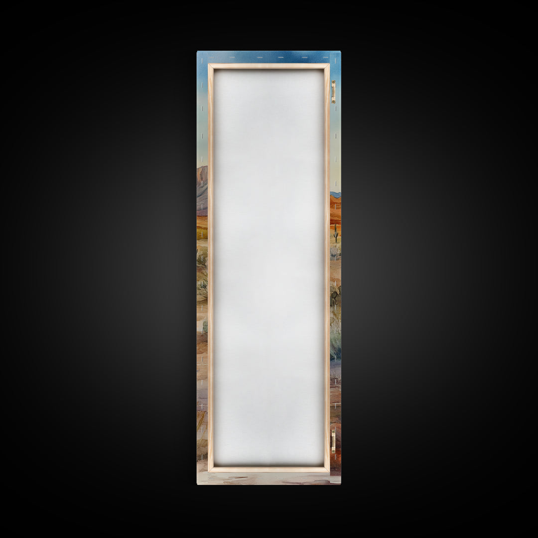 Canvas Print Desert Cactus Wall Art, Rustic Landscape Artwork, Southwest Farmhouse Decor, Bedroom Art, Gift Idea for Her