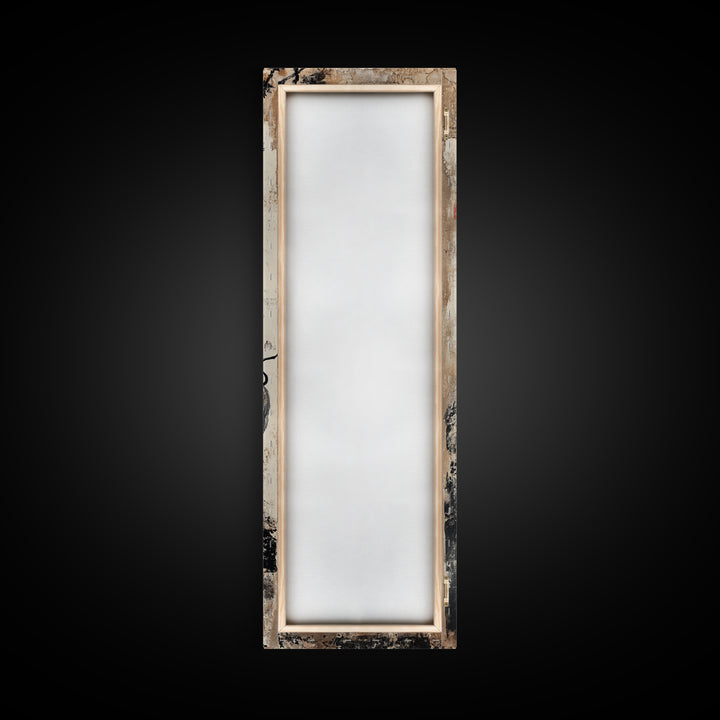 Rustic Buffalo Art Canvas Print, Wabi Sabi Minimalist Decor, Red Sun Vertical Art, Farmhouse Living Room Rustic Wall Artwork