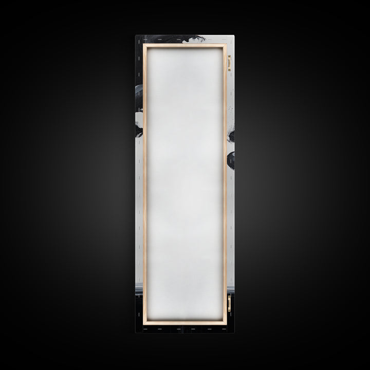 Smoke Abstract Art Canvas Print Black White Contemporary Modern Home Decor Moody Wall Art Vertical Long Narrow Artwork