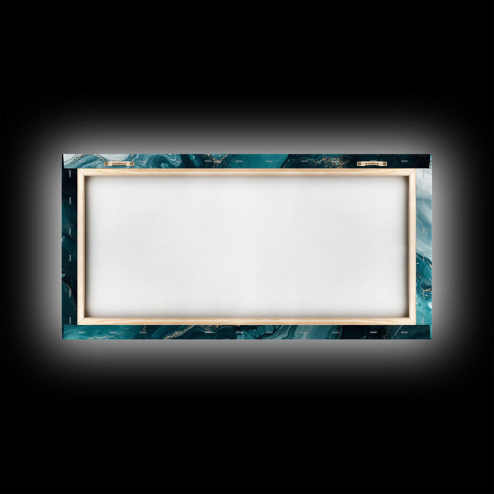 Abstract Teal Fluid Art Canvas Print, Coastal Wall Art, Teal Wall Art, Nautical Decor, Moody Art, Coastal Decor, Living Room Art, Gift Idea