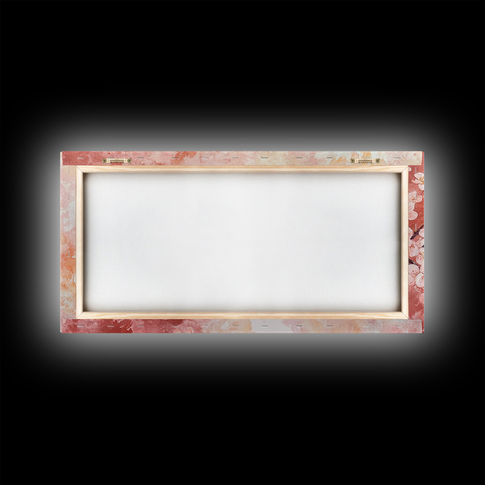 Cherry Blossom Painting Framed Canvas Print, Light Pink Wall Art Living Room Decor, Horizontal Wall Art Rustic Art Gift Idea for Her