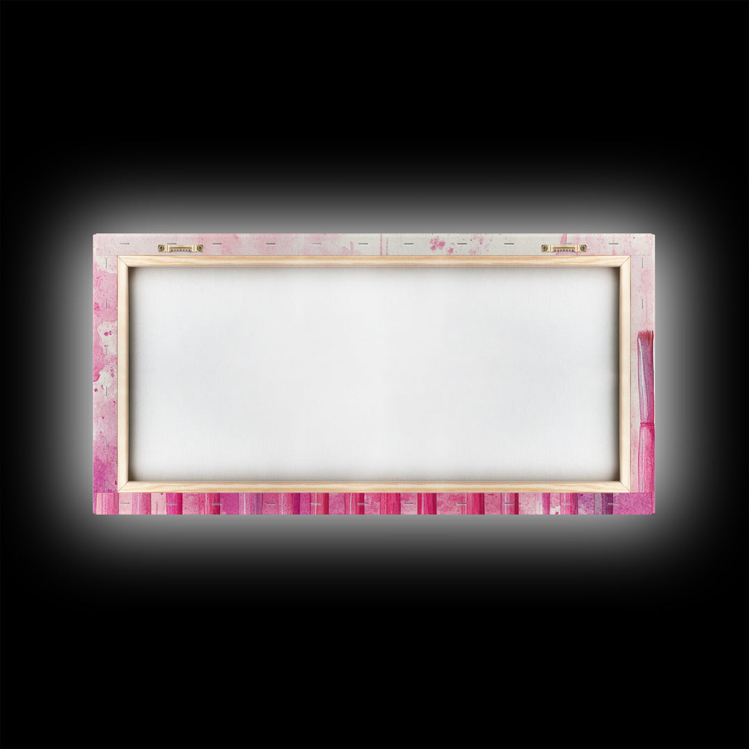 Artistic Brushes Canvas Print Pink Abstract Art Tools Studio Decor Light Pink Wall Art Boho Minimalist Wabi Sabi Artist Gift Idea