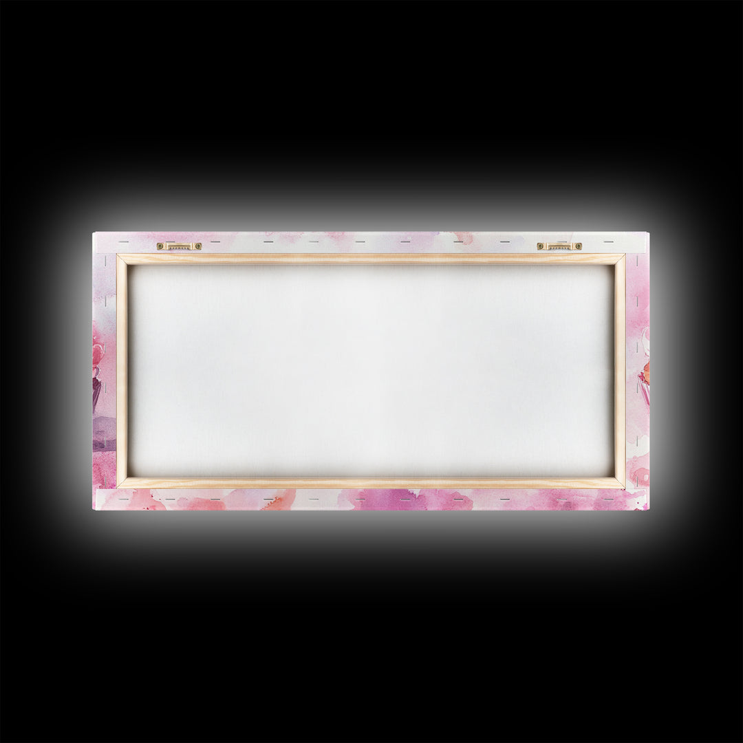 Cupcake Row Canvas Print | Whimsical Sweet Treats Wall Art | Kitchen Dessert Artwork | Pastel Food Lover's Decor | Light Pink Whimsical Art