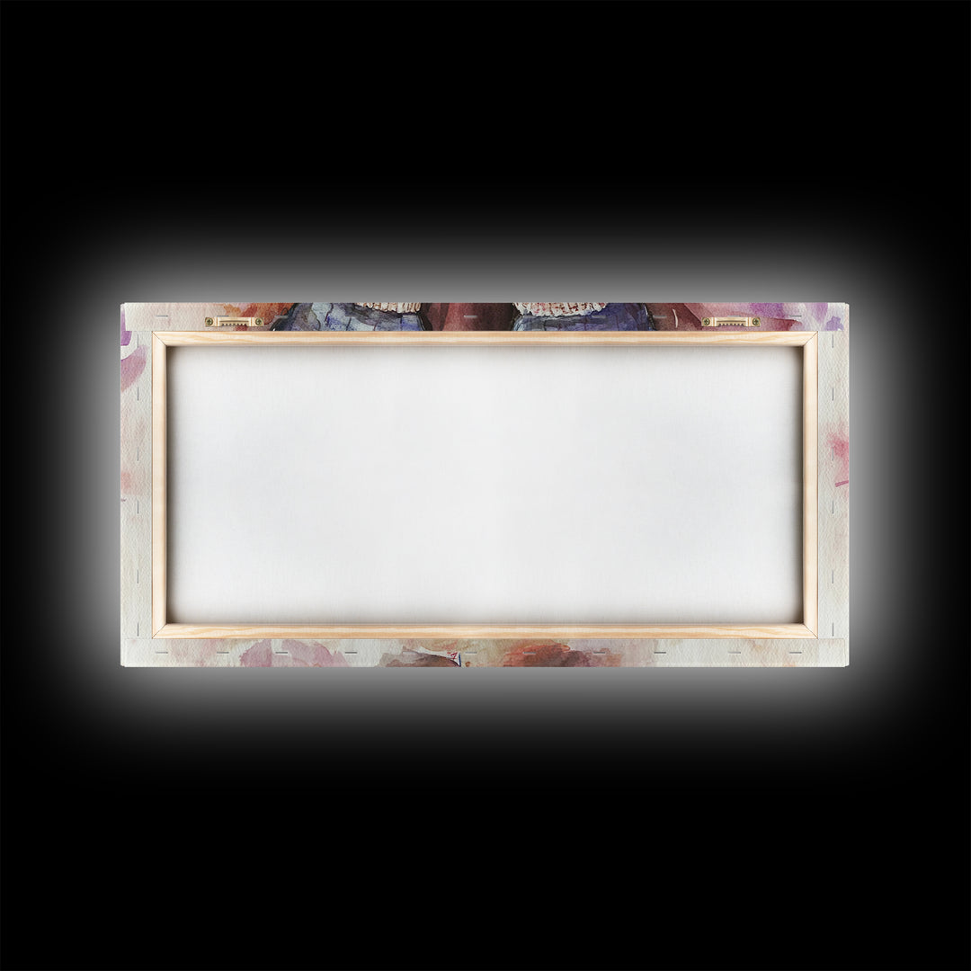 Cozy Socks Canvas Print, Rustic Light Pink and Warm Toned Painting, Whimsical Art as Fall Decor for Bedroom or Lounge Area