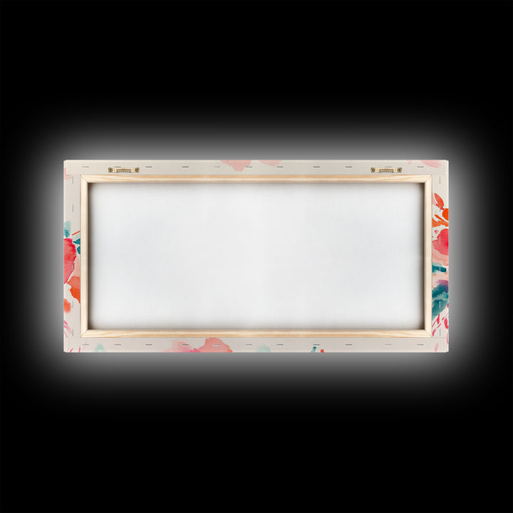 Bright Wildflower Canvas Print | Pink Orange Botanical Art | Nature Inspired Wall Decor | Living Room Framed Artwork | Unique Gift Idea