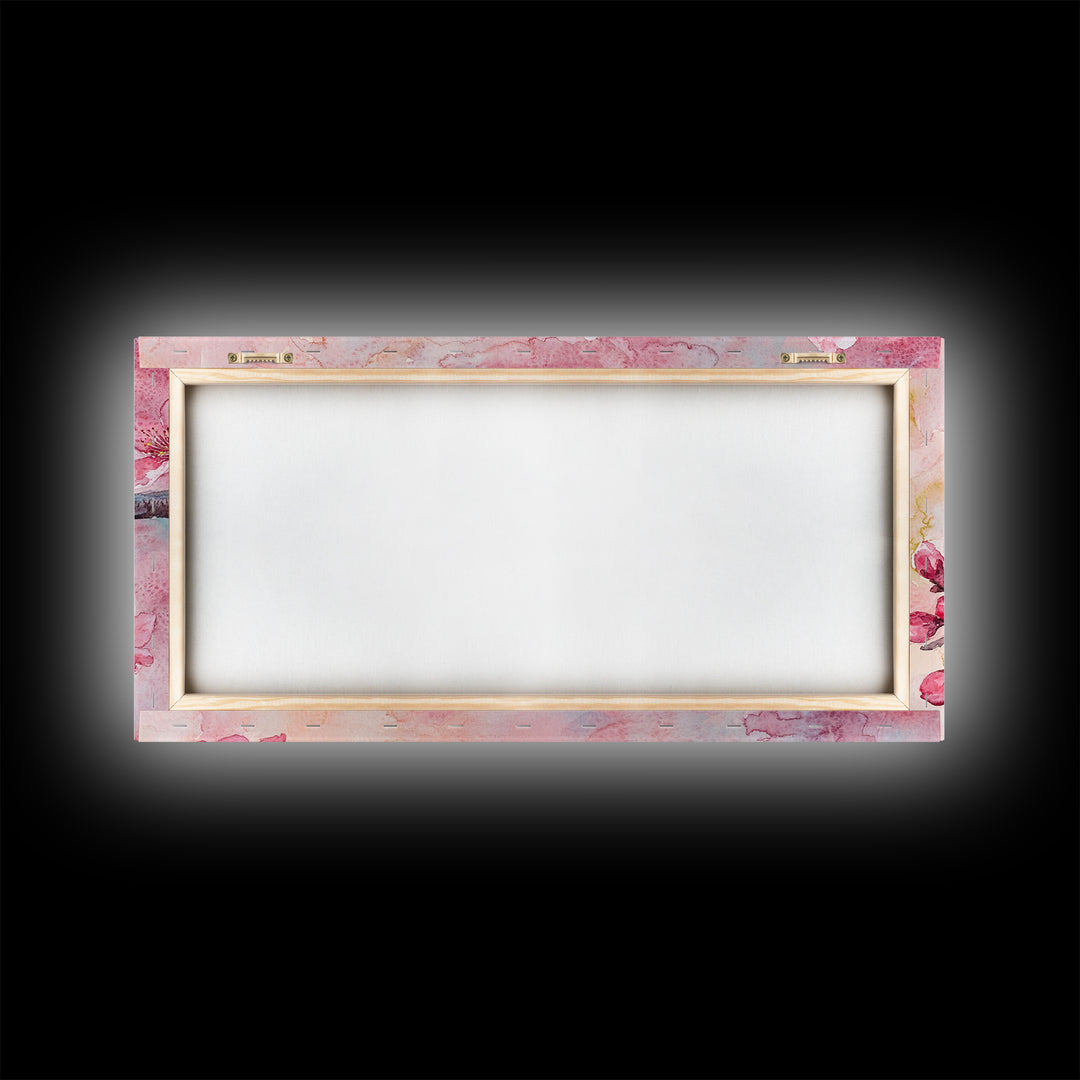 Cherry Blossom Branch Canvas Print | Cherry Blossom Painting, Light Pink Wall Art, Nature-Inspired Decor, Botanical Prints, Bedroom Art