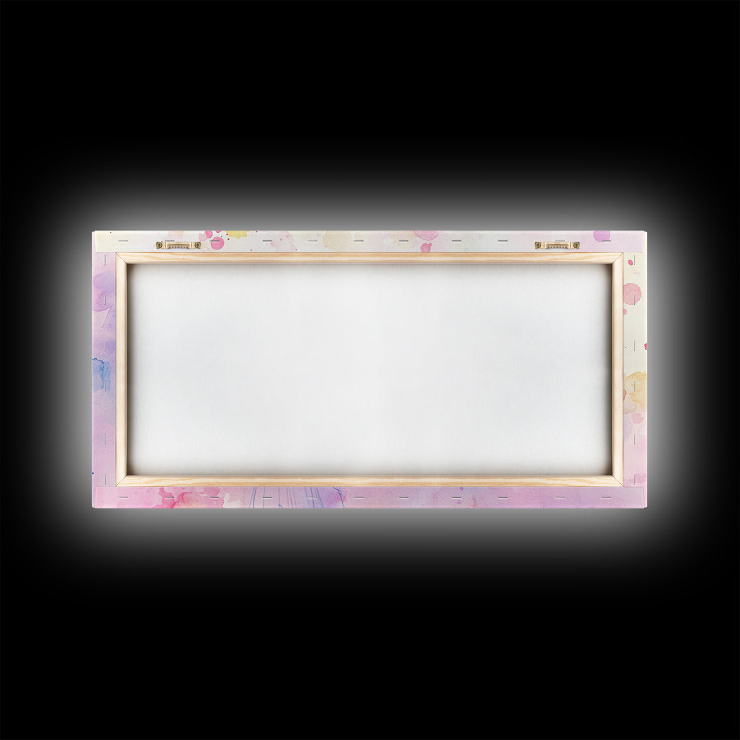 Balloon Cluster Canvas Print | Whimsical Art, Light Pink and Blue Wall Art, Birthday Decor, Pastel Wall Art, Playroom Art, Living Room Decor