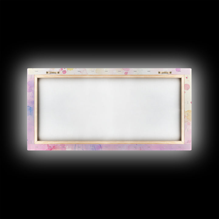 Balloon Cluster Canvas Print | Whimsical Art, Light Pink and Blue Wall Art, Birthday Decor, Pastel Wall Art, Playroom Art, Living Room Decor