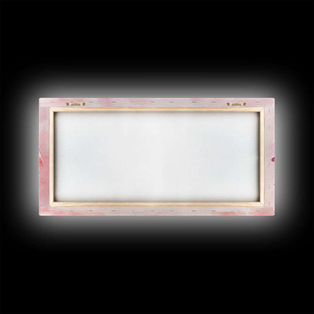 Bow Tie Trio Painting with Pink Orange Wall Art Aesthetic Framed Canvas Print, Whimsical Art Bedroom or Living Room Decor