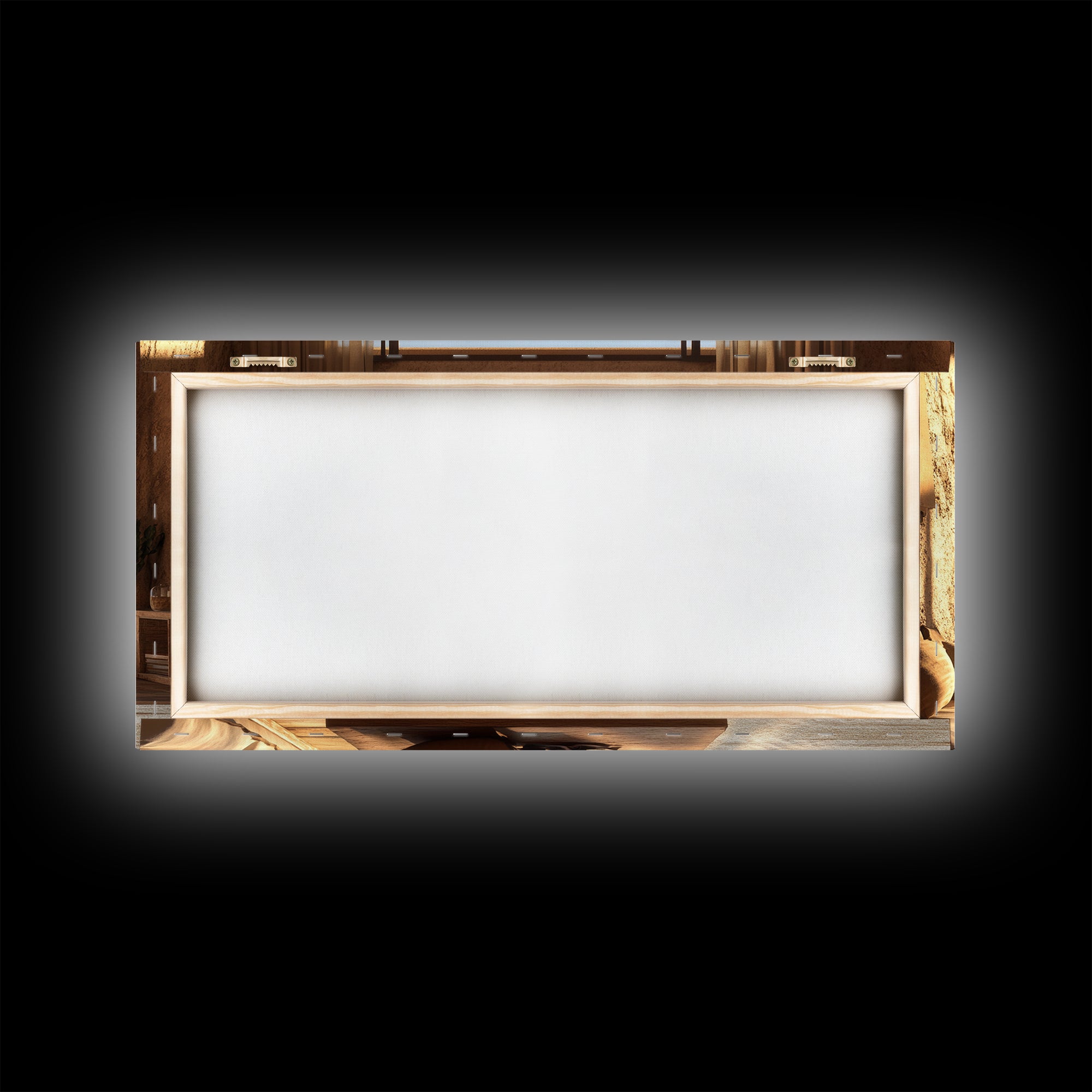 Canvas Print of Rustic Southwest Desert Scene with Cactus and Mountains, Southwest Home Decor, Rustic Living Room Wall Art