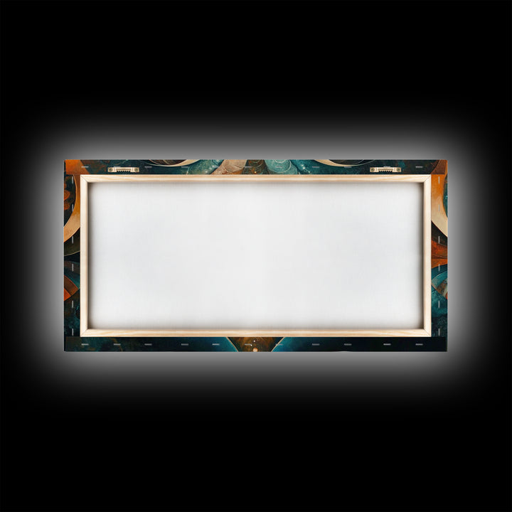 Butterfly Abstract Framed Canvas Print, Geometric Wall Art Moody Modern Decor, Sacred Geometry Artwork Idea Horizontal Living Room Design