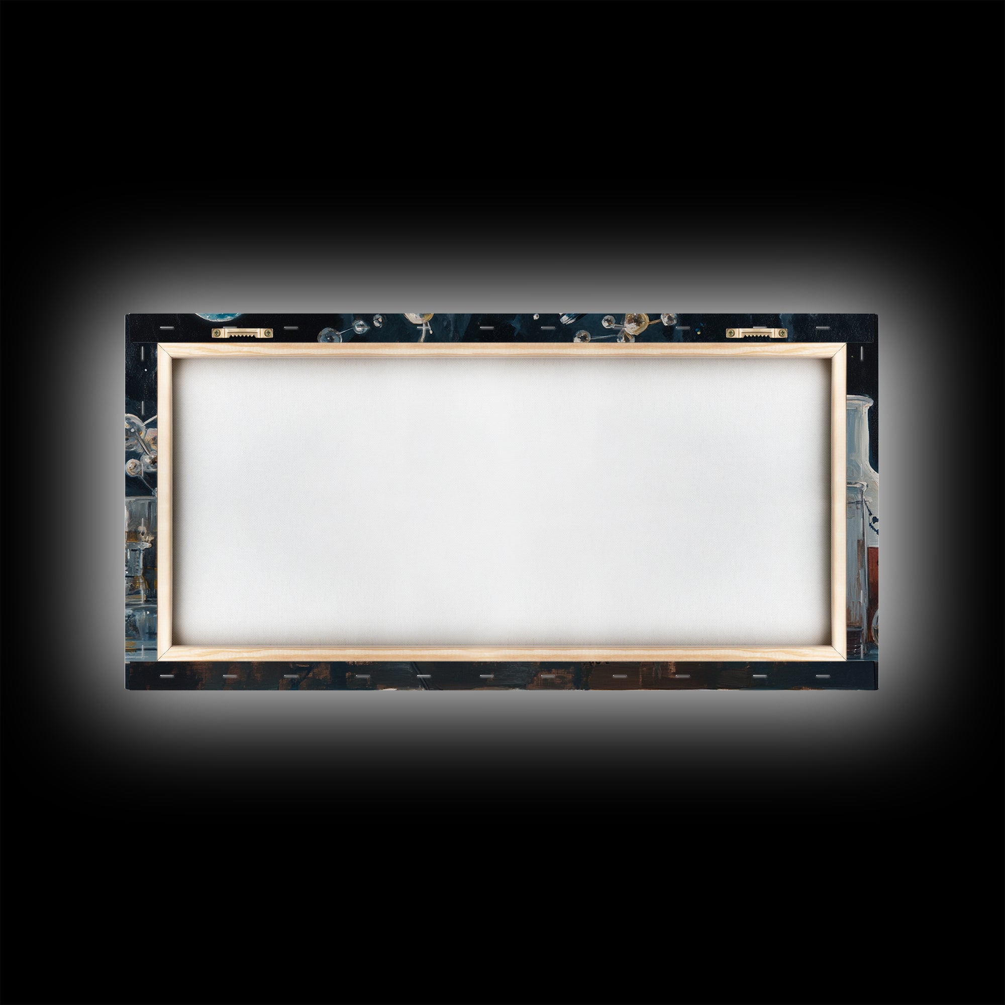 Science Art Framed Canvas Print, Microscope Molecular Wall Decor, Unique Therapy Art, Coastal Modern Living Room Art Gift Idea