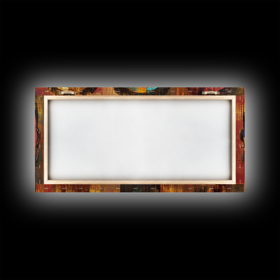 Vibrant African Art Canvas Print, Afrocentric Wall Art Decor, Colorful Moody Abstract Painting, Unique Therapy Art Gift Idea