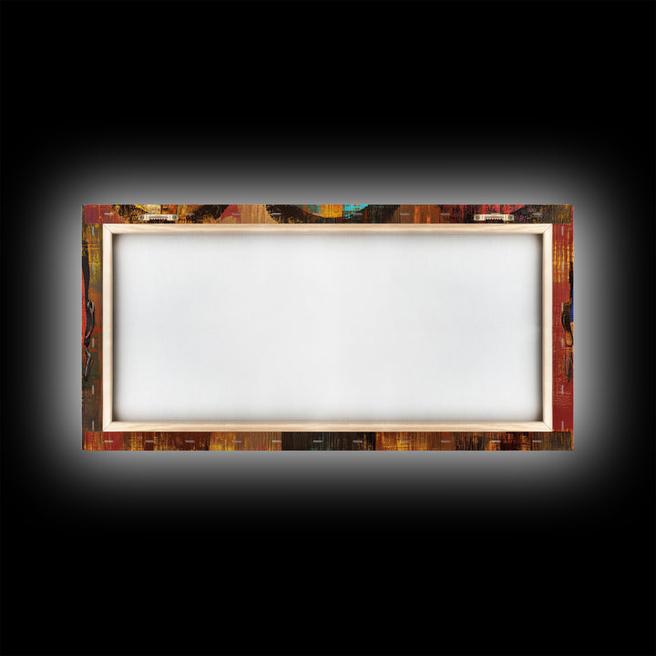 Vibrant African Art Canvas Print, Afrocentric Wall Art Decor, Colorful Moody Abstract Painting, Unique Therapy Art Gift Idea