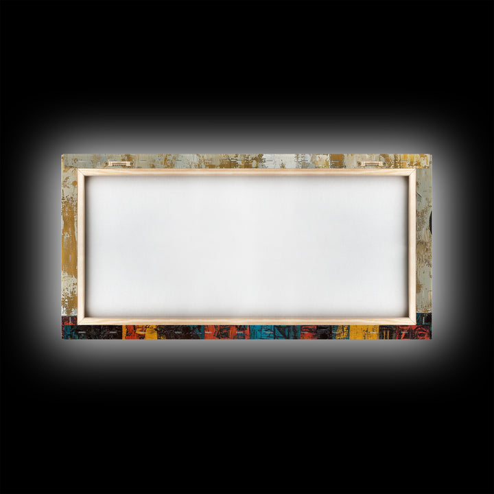 Afrocentric Geometric Art Framed Canvas Print, African Wall Decor, Bold Living Room Art, Unique Therapy Gift Idea Him Her