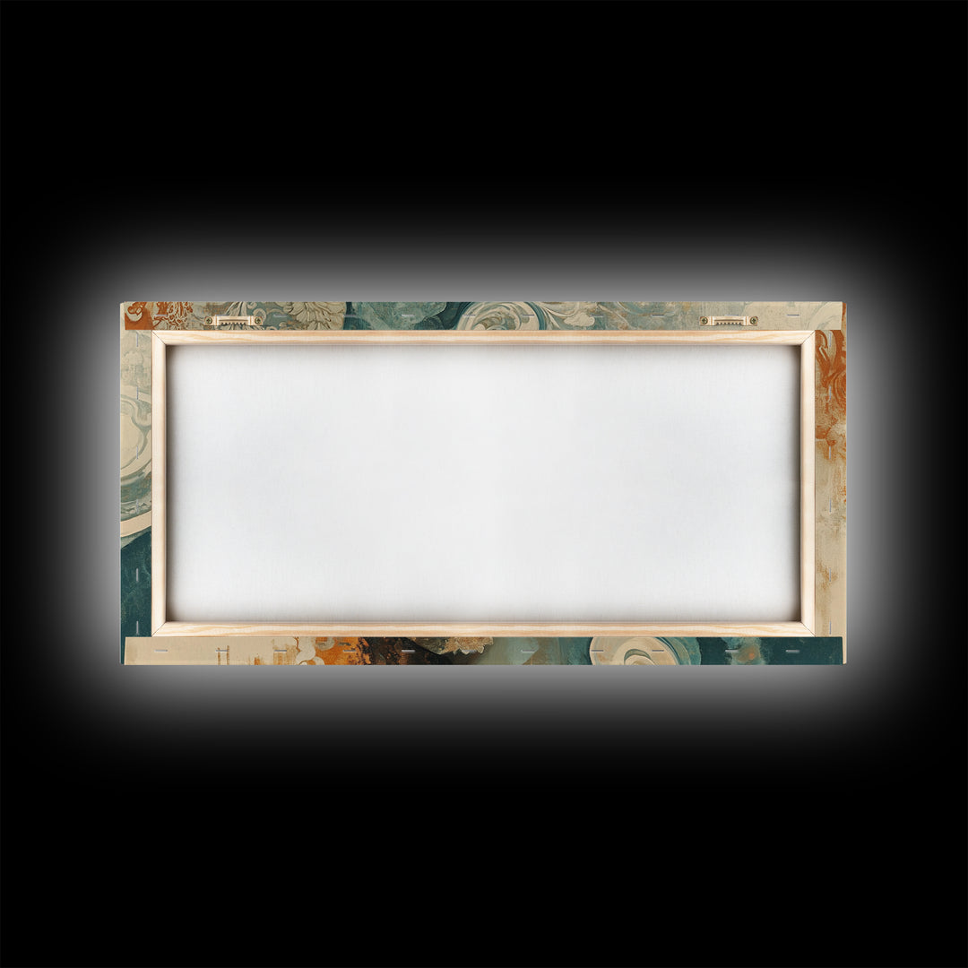 Art Nouveau Framed Canvas Print Featuring Goddess Art and Botanical Prints Beautiful Feminine Inspired Bedroom or Guest Room Art