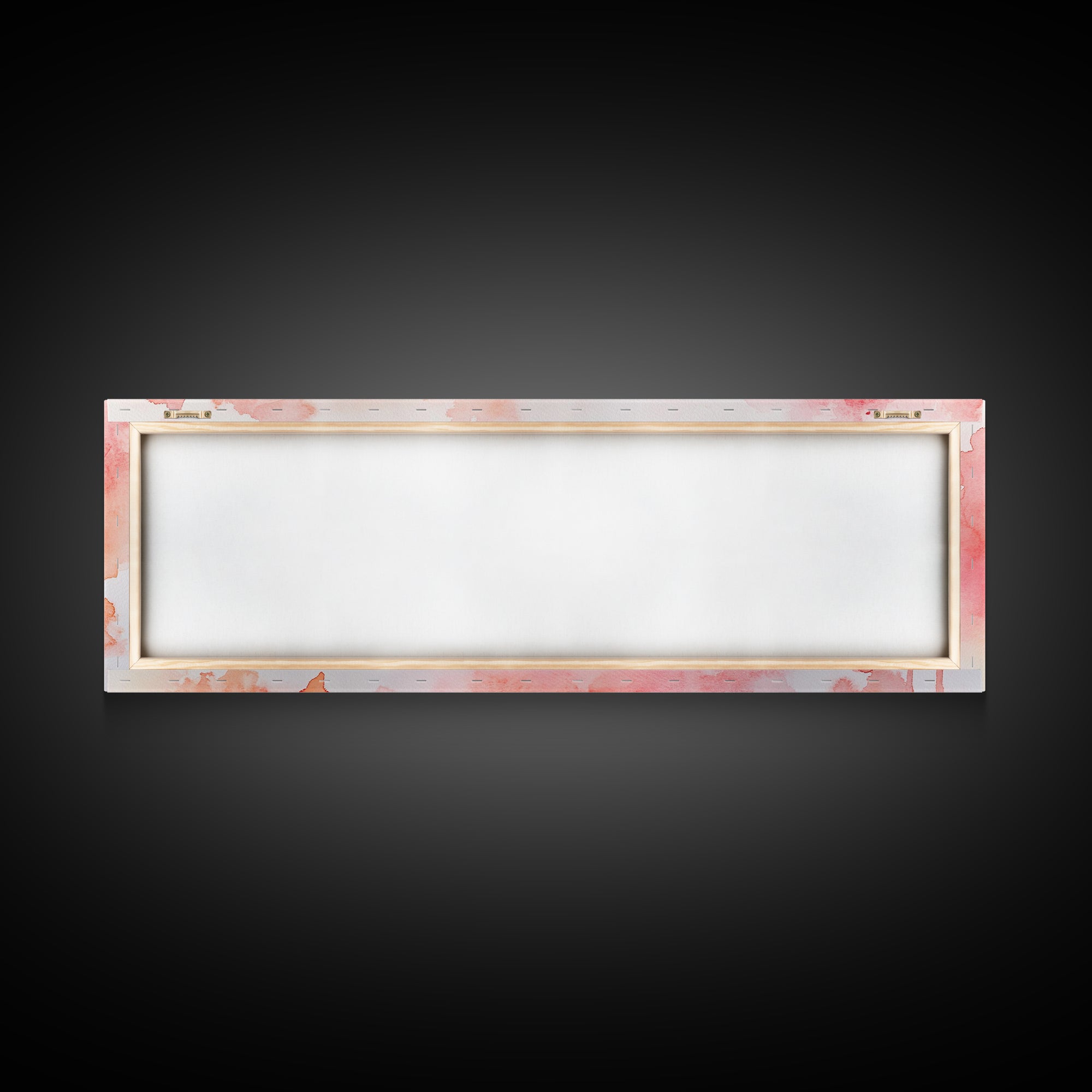 Decorative Frames Painting Canvas Print with Elegant Pink Abstract Background, Long Narrow Wall Art Perfect for Living Room Decor