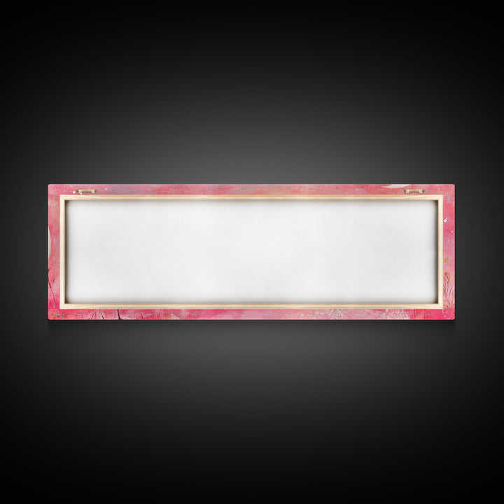 Crescent Moon Painting Canvas Print with Whimsical Starry Sky, Pink Wall Art for Living Room or Guest Room, Dreamy Decor