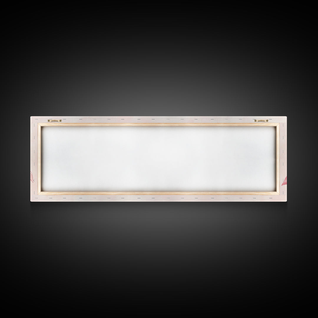Light Pink Wall Art Canvas Print with Bows Decor, Minimalist Painting, Bedroom Art, Horizontal Abstract Artwork for Living Room