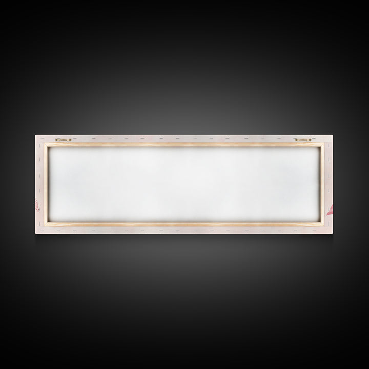 Light Pink Wall Art Canvas Print with Bows Decor, Minimalist Painting, Bedroom Art, Horizontal Abstract Artwork for Living Room