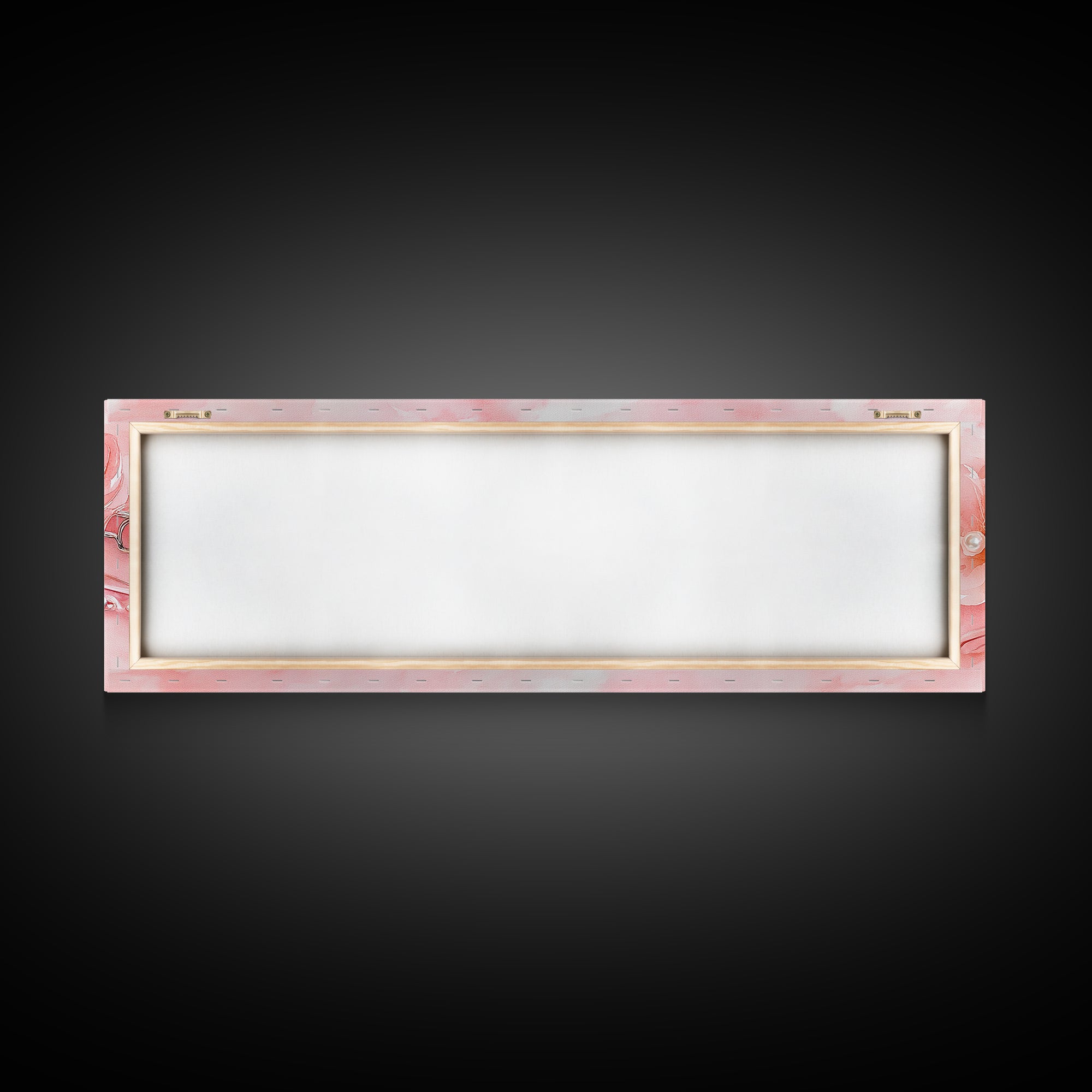 Cherry Blossom Canvas Print with Delicate Pearl Accents, Romantic Light Pink Wall Art for Bedroom or Coastal Wedding Decor