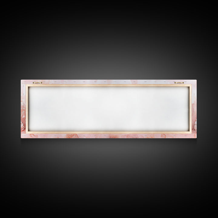 Coastal Shell Art Canvas Print Featuring Light Pink and Orange Pastel Hues, Beach House Decor, Nautical Wall Art for Living Room