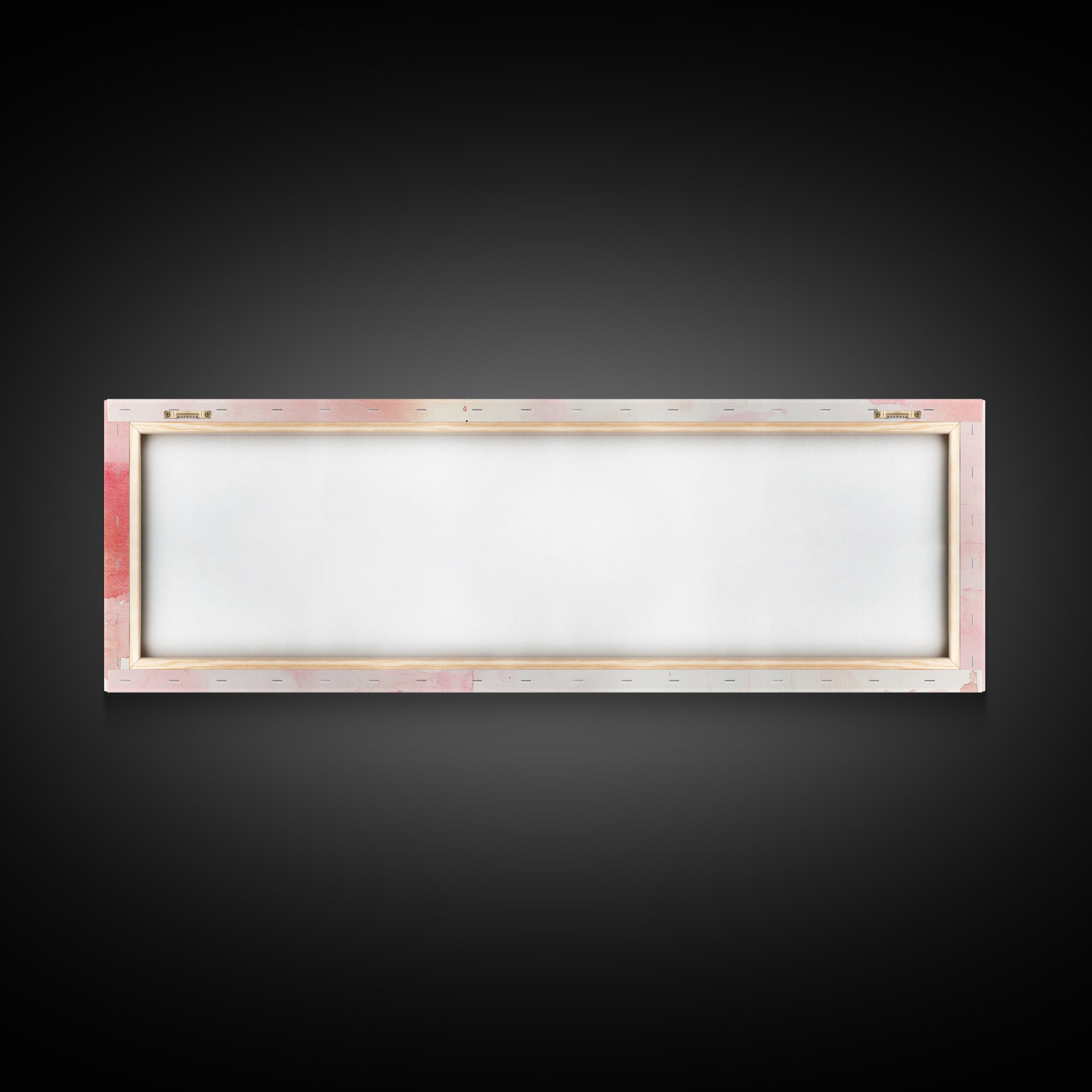 Romantic Calligraphy Canvas Print with Pink Abstract Art, Minimalist Wabi Sabi Aesthetic, Bedroom or Living Room Horizontal Wall Art