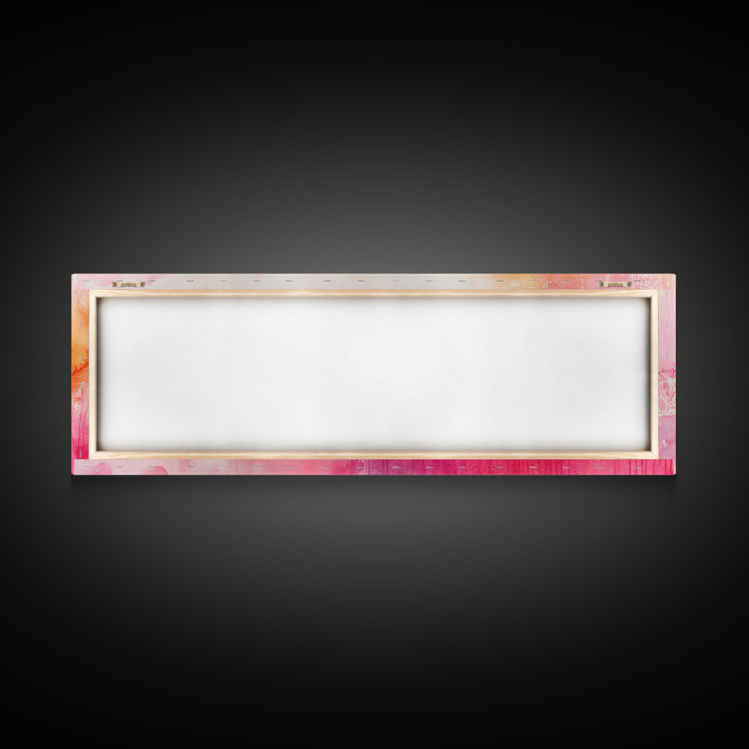 Abstract Script Canvas Print Pink Orange Wall Art Light Pastel Decor Modern Bedroom Artistic Boho Minimalist Horizontal Art