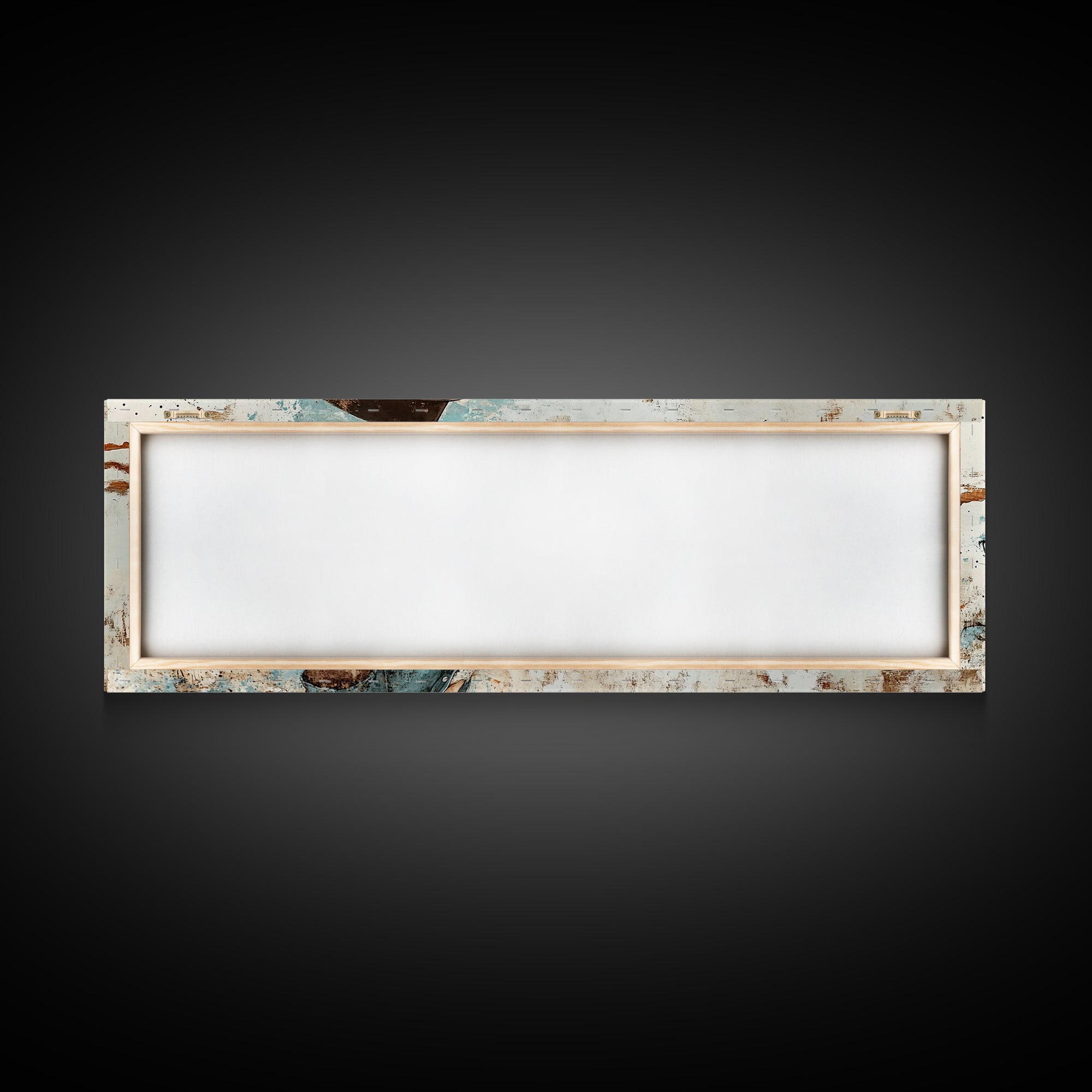 Blue Cowgirl Canvas Print Rustic Western Painting Farmhouse Art Wabi Sabi Artwork Guest Room Decor Extra Wide Wall Art