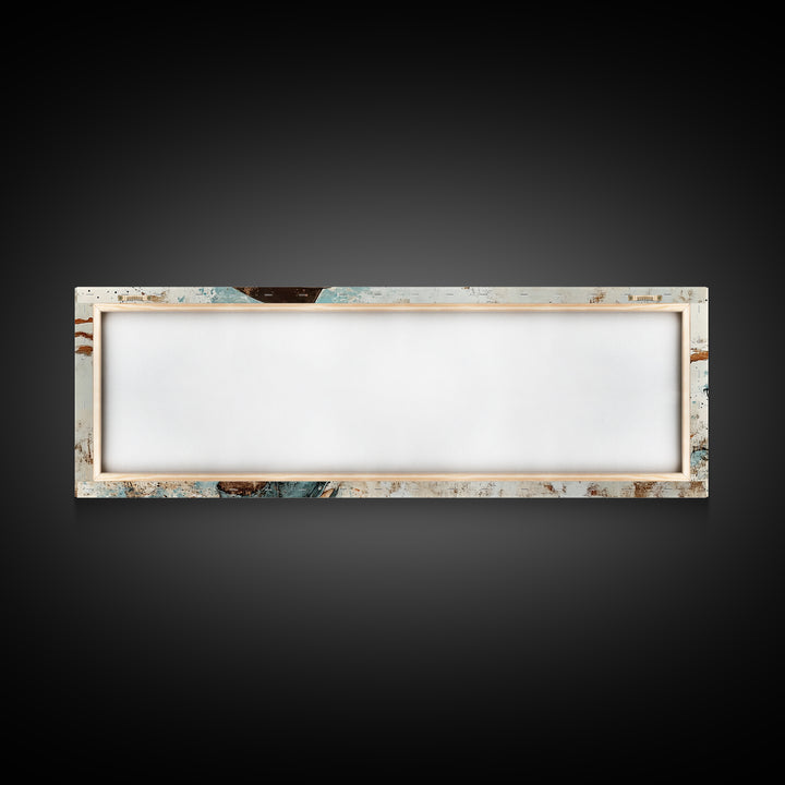 Blue Cowgirl Canvas Print Rustic Western Painting Farmhouse Art Wabi Sabi Artwork Guest Room Decor Extra Wide Wall Art