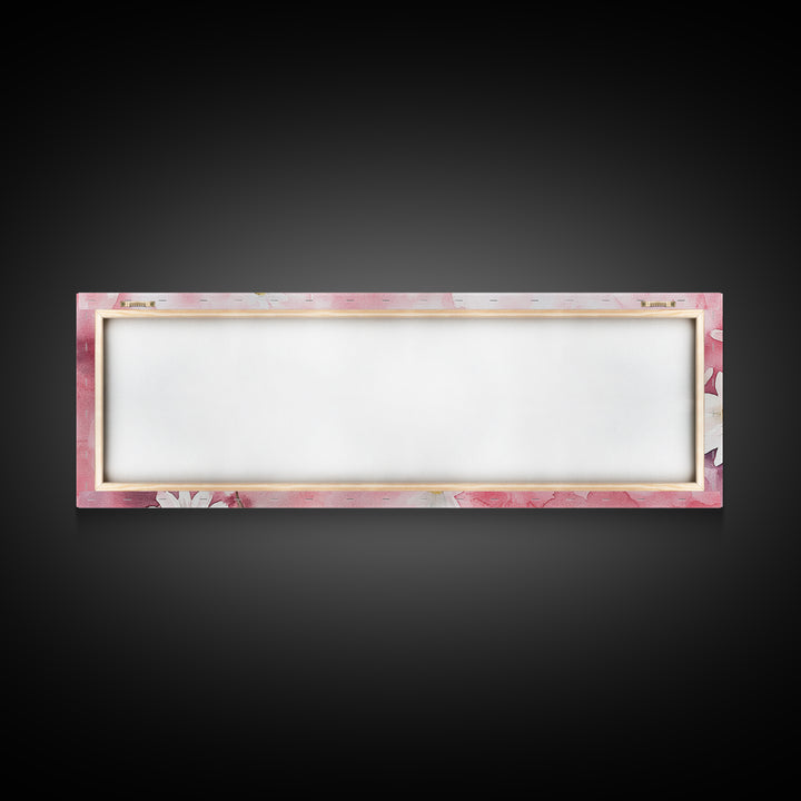 Daisy Flower Wall Art, Canvas Print, Light Pink and White Minimalist Artwork, Botanical Prints Style, Bedroom Whimsical Decor