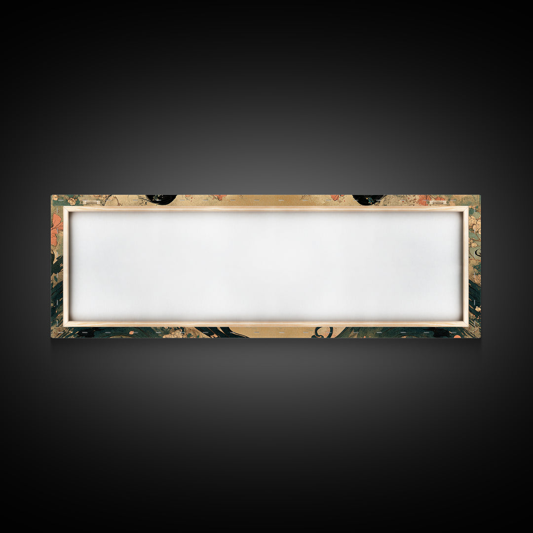 Art Nouveau Framed Canvas Print Goddess Art Print Feminine Boho Artwork Wildflower Wall Art Bedroom Artwork Guest Room Decor