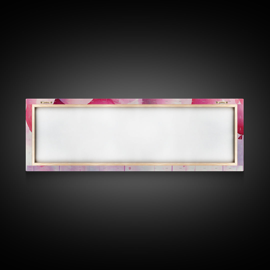 Balloon Party Canvas Print Whimsical Art Pink Abstract Art Light Pink Wall Art Above Sofa Decor Fun Kids Room Artwork Gift Idea