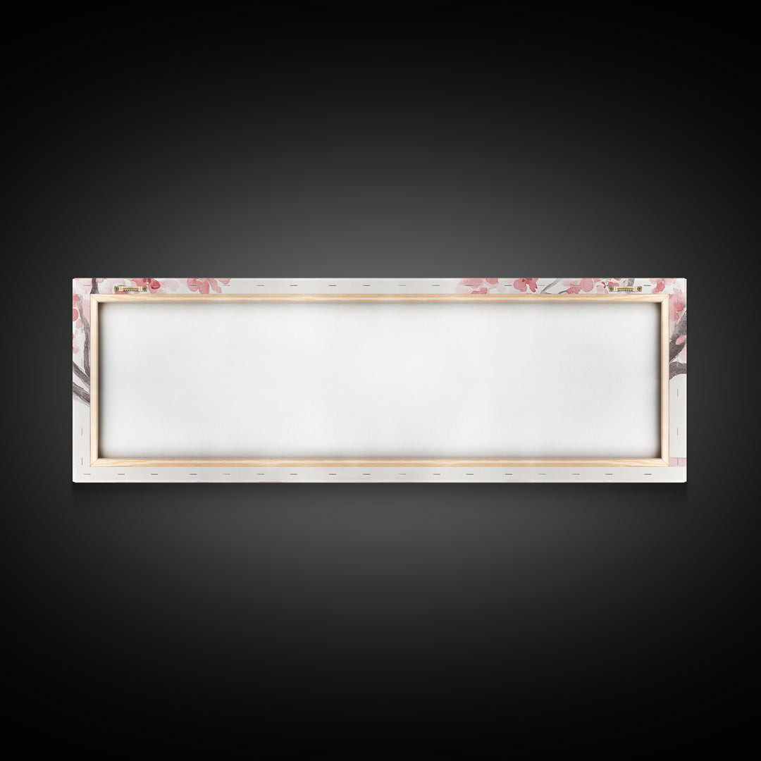 Cherry Blossom Canvas Print, Botanical Framed Canvas Art, Light Pink Wall Art, Bedroom or Guest Room Art, Feminine Nature-Inspired Decor