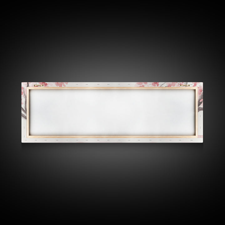 Cherry Blossom Canvas Print, Botanical Framed Canvas Art, Light Pink Wall Art, Bedroom or Guest Room Art, Feminine Nature-Inspired Decor