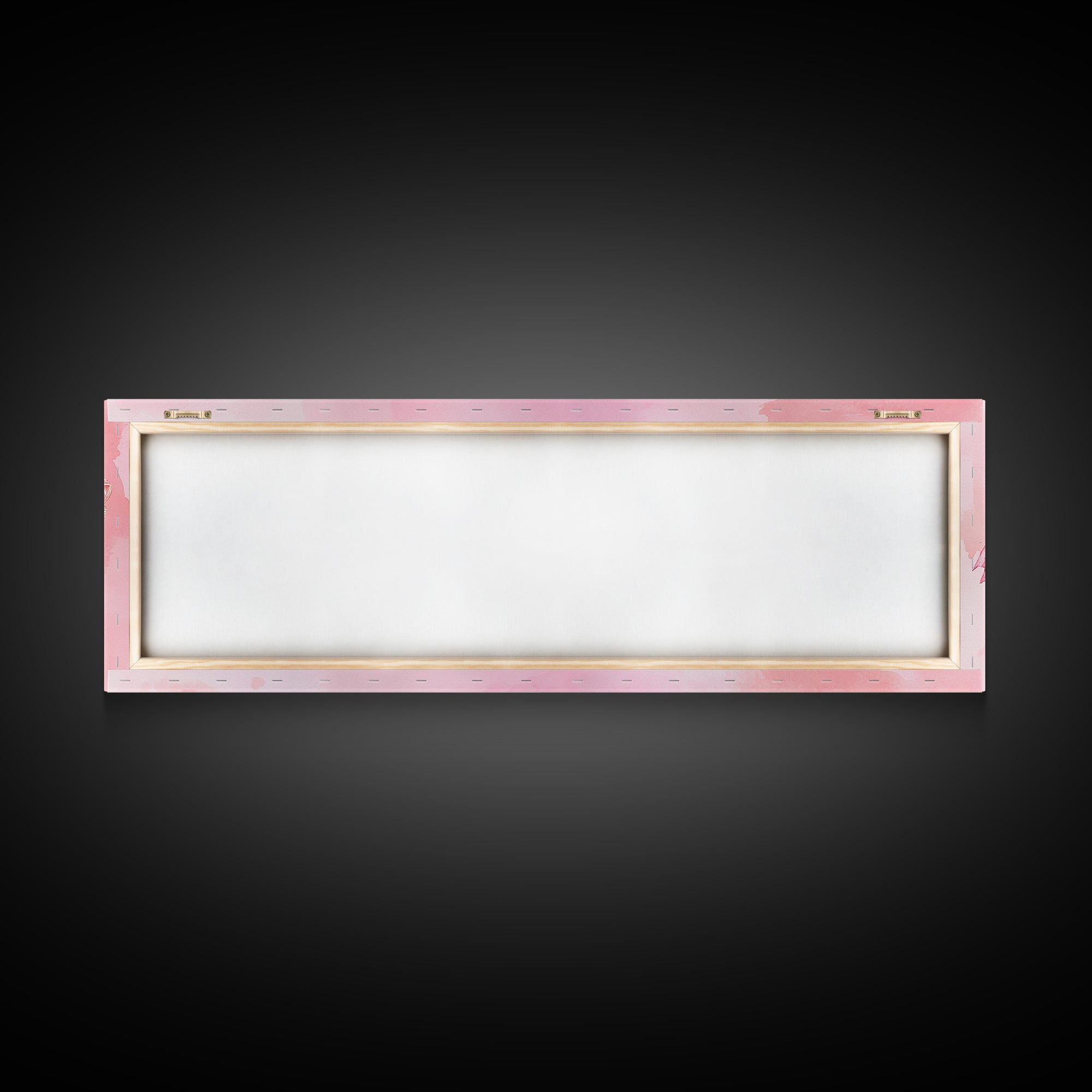 Ribbon Bow Canvas Print Light Pink Art Feminine Horizontal Wall Art Whimsical Artwork Living Room Wabi Sabi Decor Framed Print