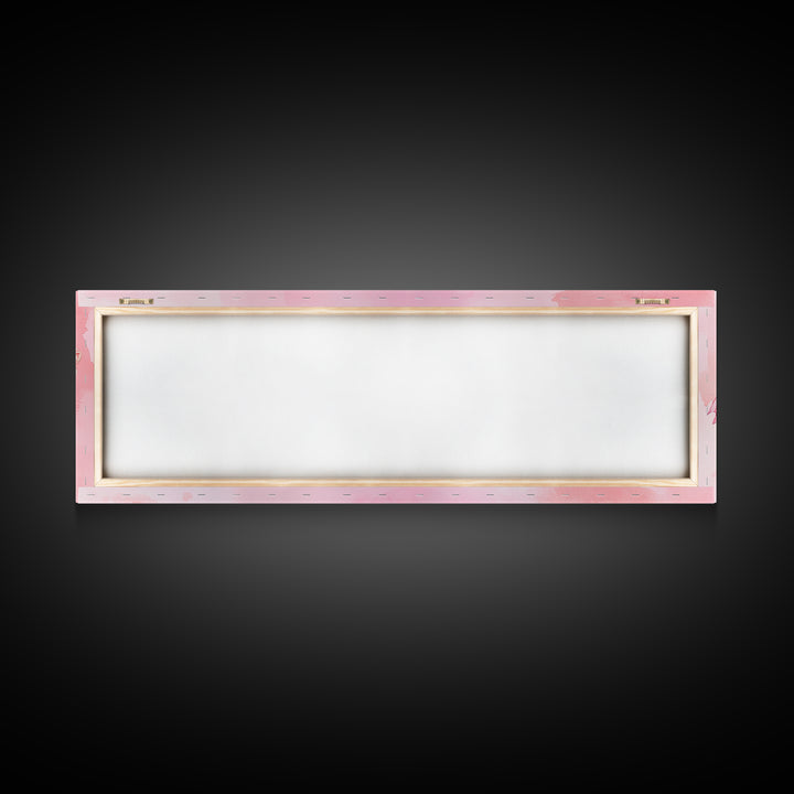 Ribbon Bow Canvas Print Light Pink Art Feminine Horizontal Wall Art Whimsical Artwork Living Room Wabi Sabi Decor Framed Print