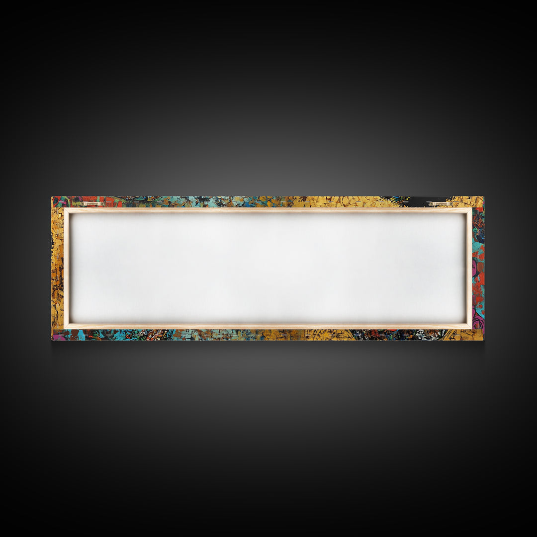 Afrocentric Canvas Print African Tribal Art Modern Boho Decor Guest Room Wall Art Horizontal Living Room Art Unique Painting