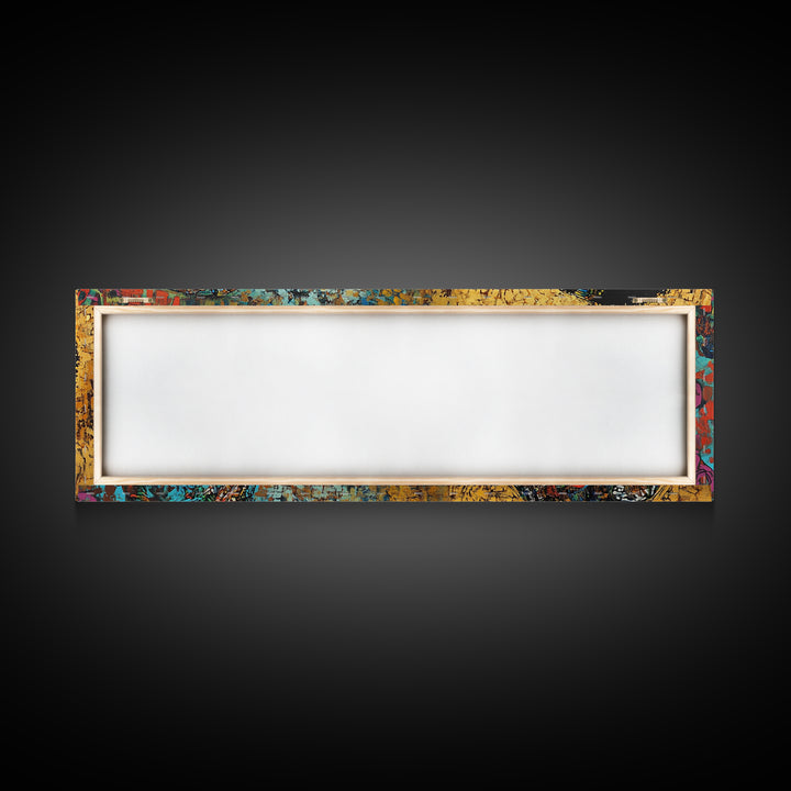 Afrocentric Canvas Print African Tribal Art Modern Boho Decor Guest Room Wall Art Horizontal Living Room Art Unique Painting