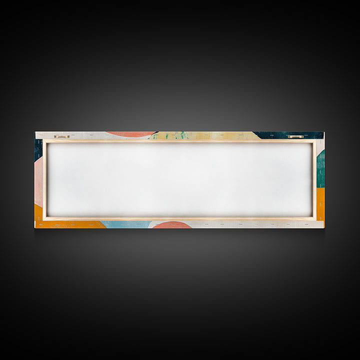 Coastal Abstract Framed Canvas Print Nautical Painting Coastal Landscape Artwork Seascape Wall Art Living Room Ocean Horizontal Decor