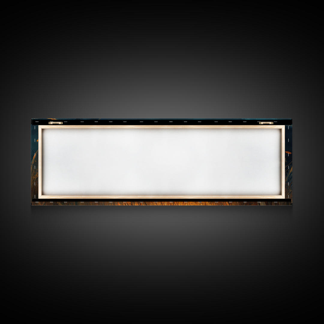 Rustic Bull Showdown Canvas Print - Dramatic Autumn Landscape Art, Industrial Wall Decor, Moody Living Room Accent, Gift Idea For Him