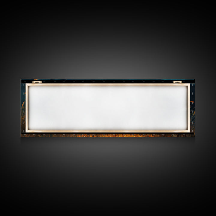 Rustic Bull Showdown Canvas Print - Dramatic Autumn Landscape Art, Industrial Wall Decor, Moody Living Room Accent, Gift Idea For Him