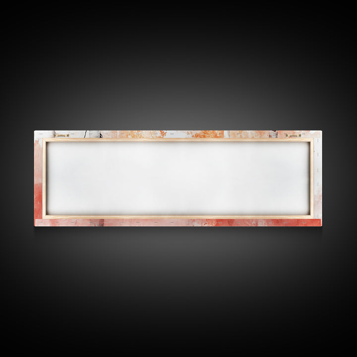 Autumn Birch Trees Canvas Print, Vibrant Fall Landscape Art, Horizontal Wall Art Rustic Decor Gift Idea Living Room Decoration